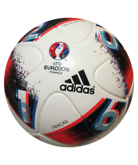 adidas Performance Euro 16 Official Match Soccer Ball, Size 5, White/Bright Blue/Solar Red/Silver Metallic