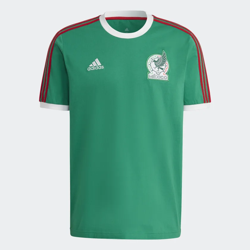 adidas Mexico Men's DNA 3 Stripe T-Shirt 2022
