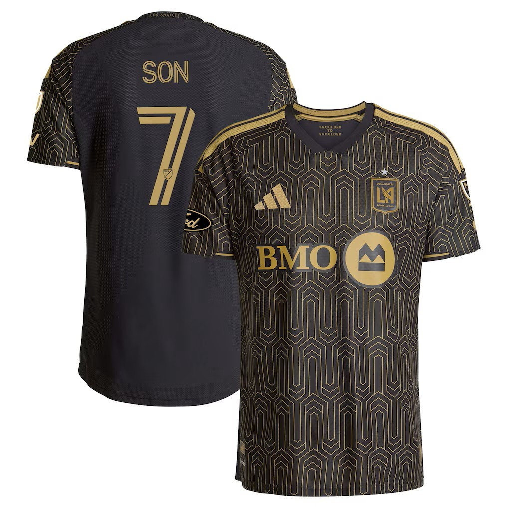 adidas  LAFC Men's Son Heung-Min #7 Black 2026 Primary Kit On-Field Authentic Patch Jersey